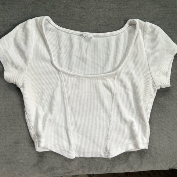 Garage White corset tee shirt - Picture 1 of 3